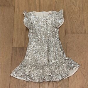 GB Girls Glittering Silver Formal Dress